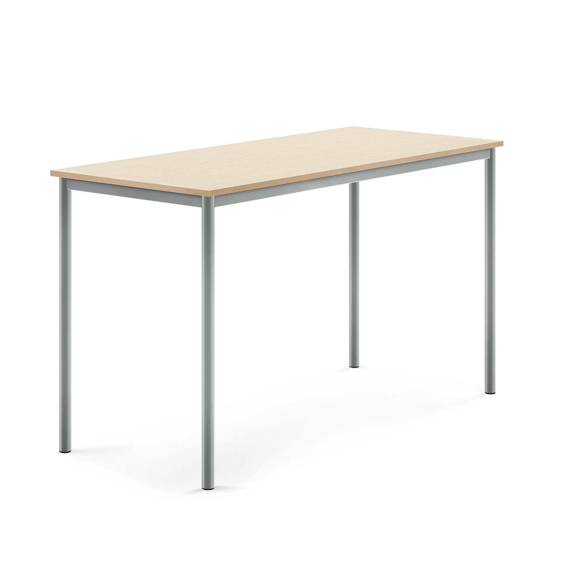 Pöytä BORÅS Korkeapainelaminaatti HPL, 1600x700x900 mm, koivu, hopeanharmaa