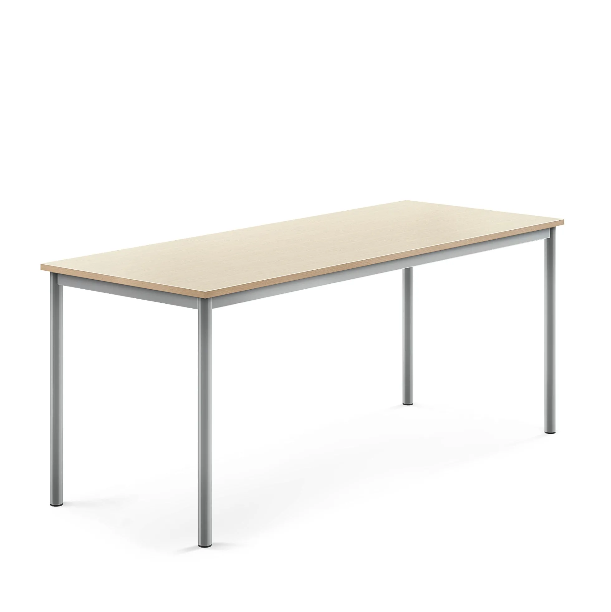 Pöytä BORÅS Korkeapainelaminaatti HPL, 1800x700x720 mm, koivu, hopeanharmaa
