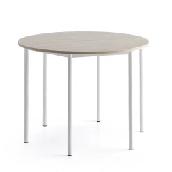 Pöytä BORÅS PLUS Ø1200x900 mm, saarnilaminaatti, valkoinen