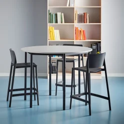 Pöytä BORÅS Pyöreä, Ø 1200x900 mm, harmaa laminaatti, antrasiitinharmaa