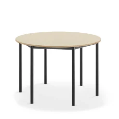 Pöytä BORÅS Pyöreä, Ø 1200x760 mm, koivulaminaatti, antrasiitinharmaa