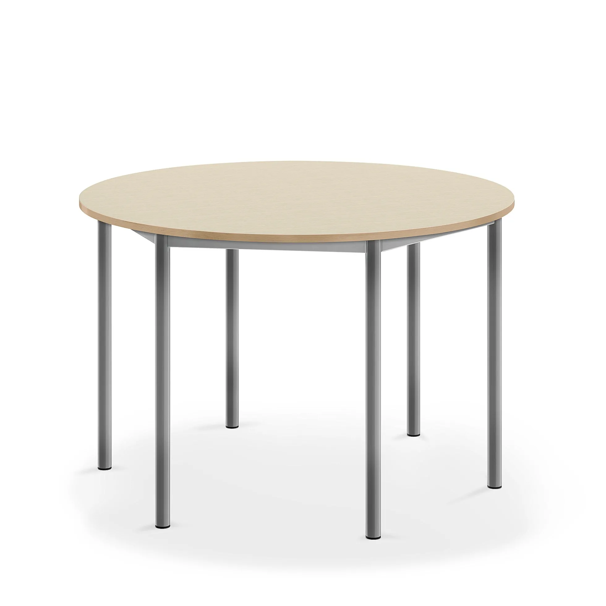 Pöytä BORÅS Pyöreä, Ø1200x760 mm, koivulaminaatti, hopeanharmaa