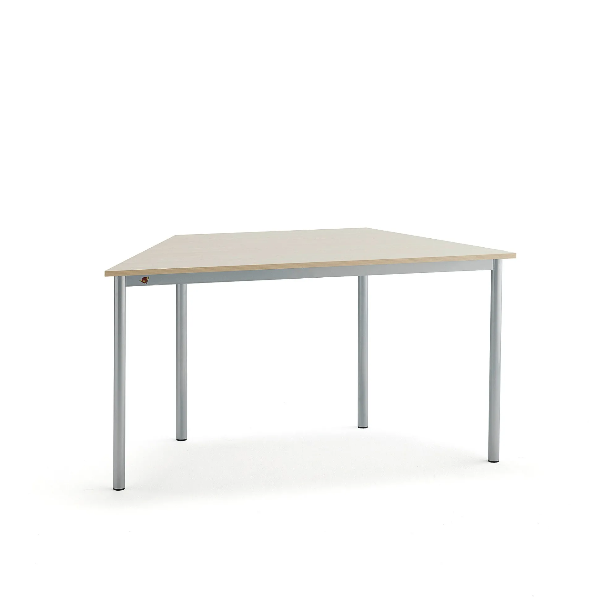 Pöytä BORÅS TRAPETS 1200x600x720 mm, harmaa laminaatti, hopeanharmaa