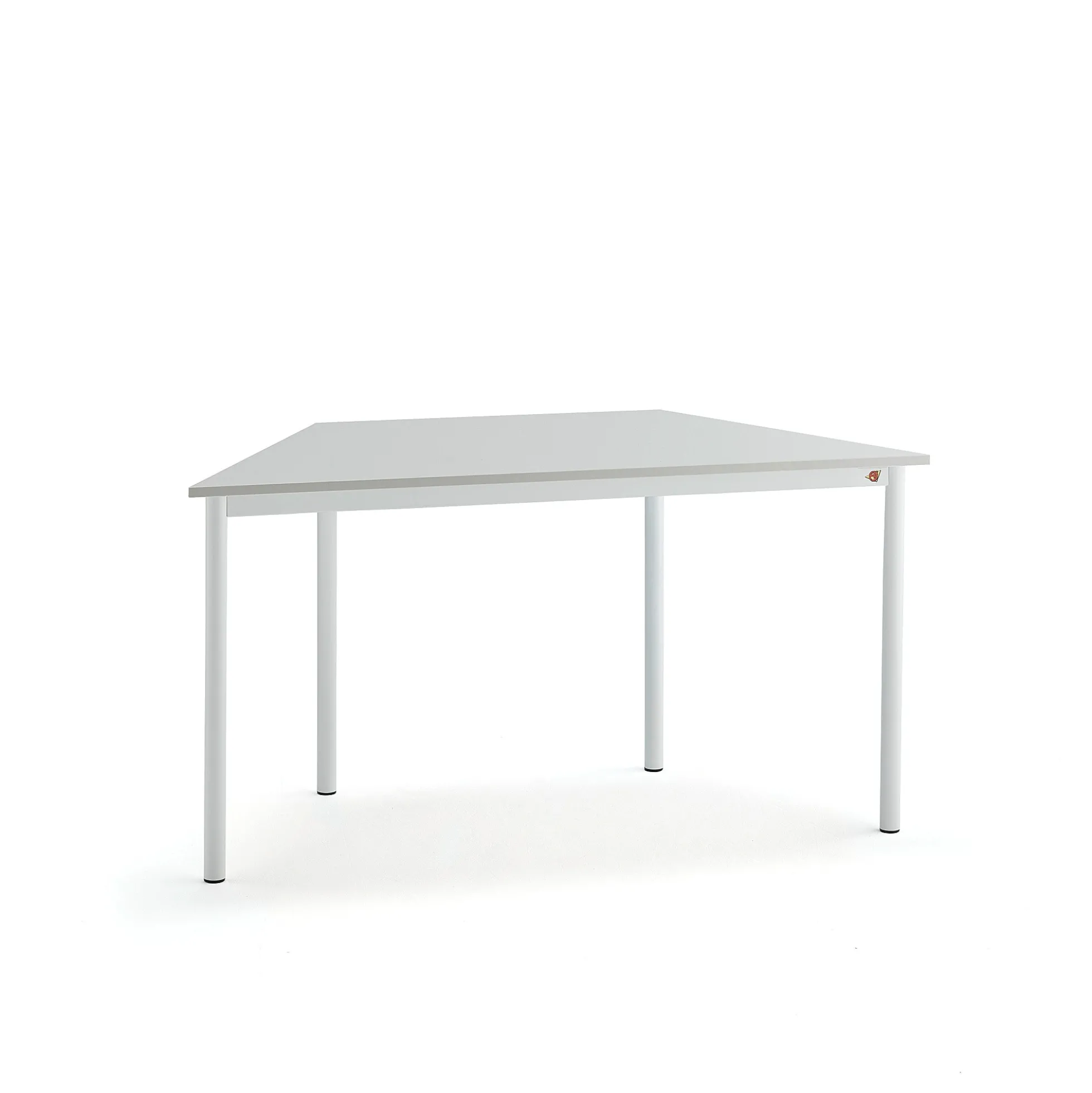 Pöytä BORÅS TRAPETS 1400x700x720 mm, harmaa laminaatti, valkoinen
