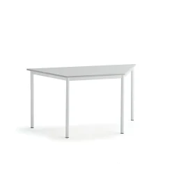 Pöytä BORÅS TRAPETS 1200x600x720 mm, harmaa laminaatti, valkoinen