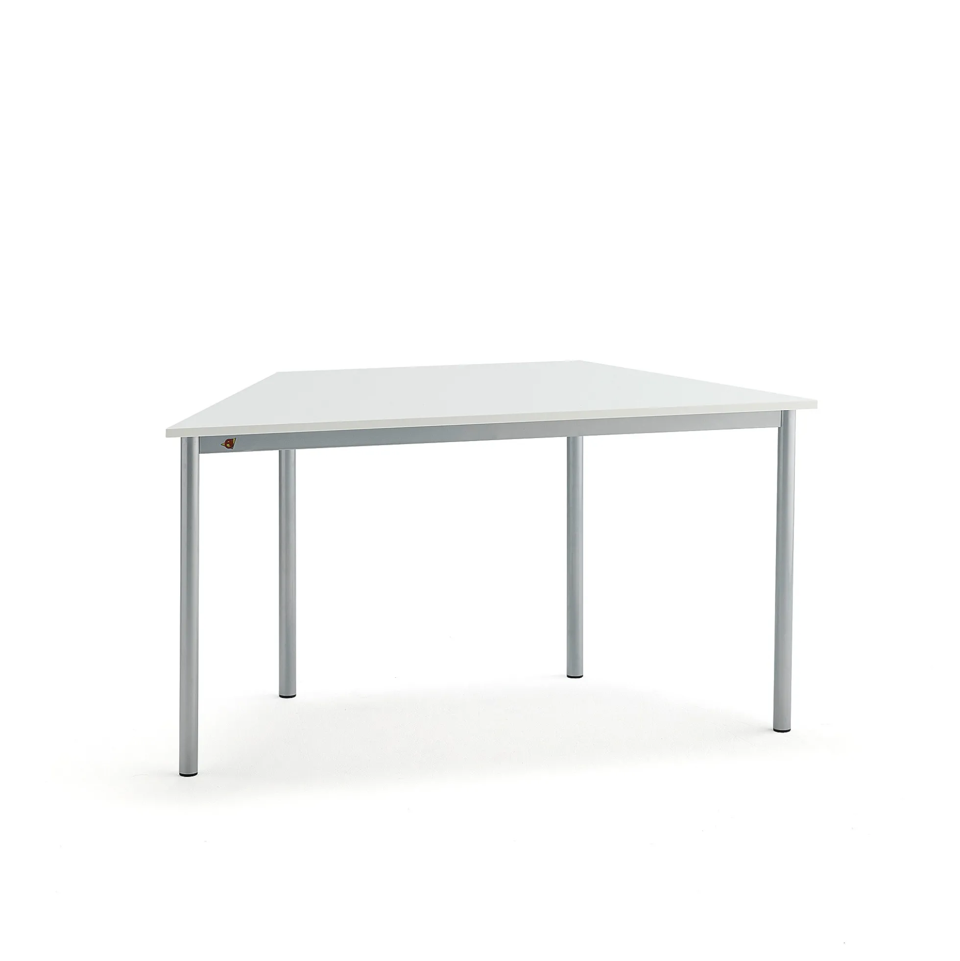Pöytä BORÅS TRAPETS 1400x700x720 mm, valkoinen laminaatti, antrasiitinharmaa