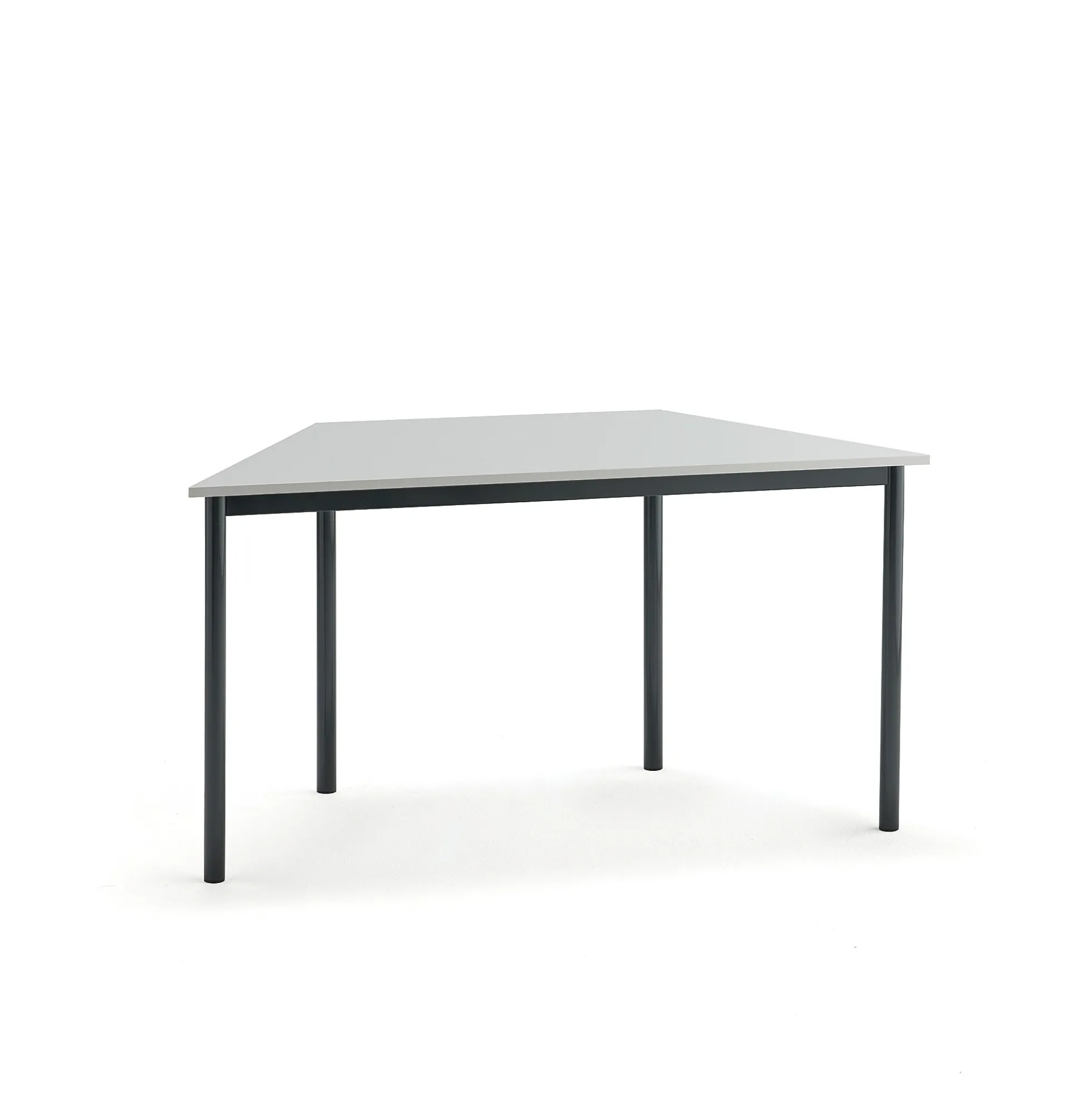 Pöytä BORÅS TRAPETS 1400x700x720 mm, valkoinen laminaatti, antrasiitinharmaa