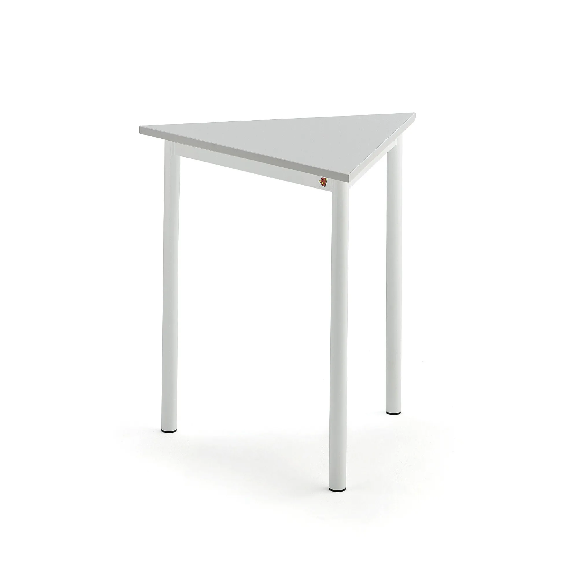 Pöytä BORÅS TRIANGEL 700x700x720 mm, harmaa laminaatti, valkoinen