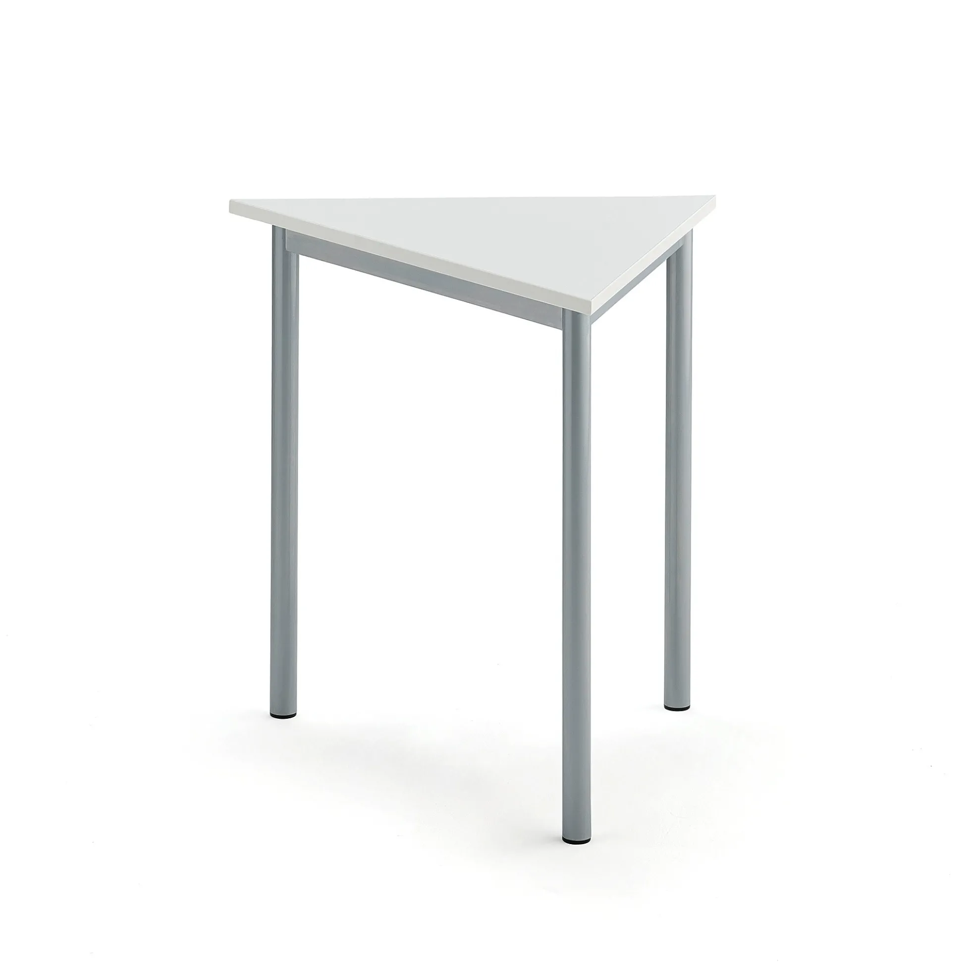 Pöytä BORÅS TRIANGEL 800x700x720 mm, valkoinen laminaatti, hopeanharmaa