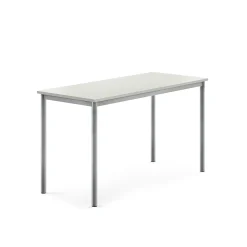 Pöytä BORÅS 1400x600x760 mm, harmaa laminaatti, hopeanharmaa