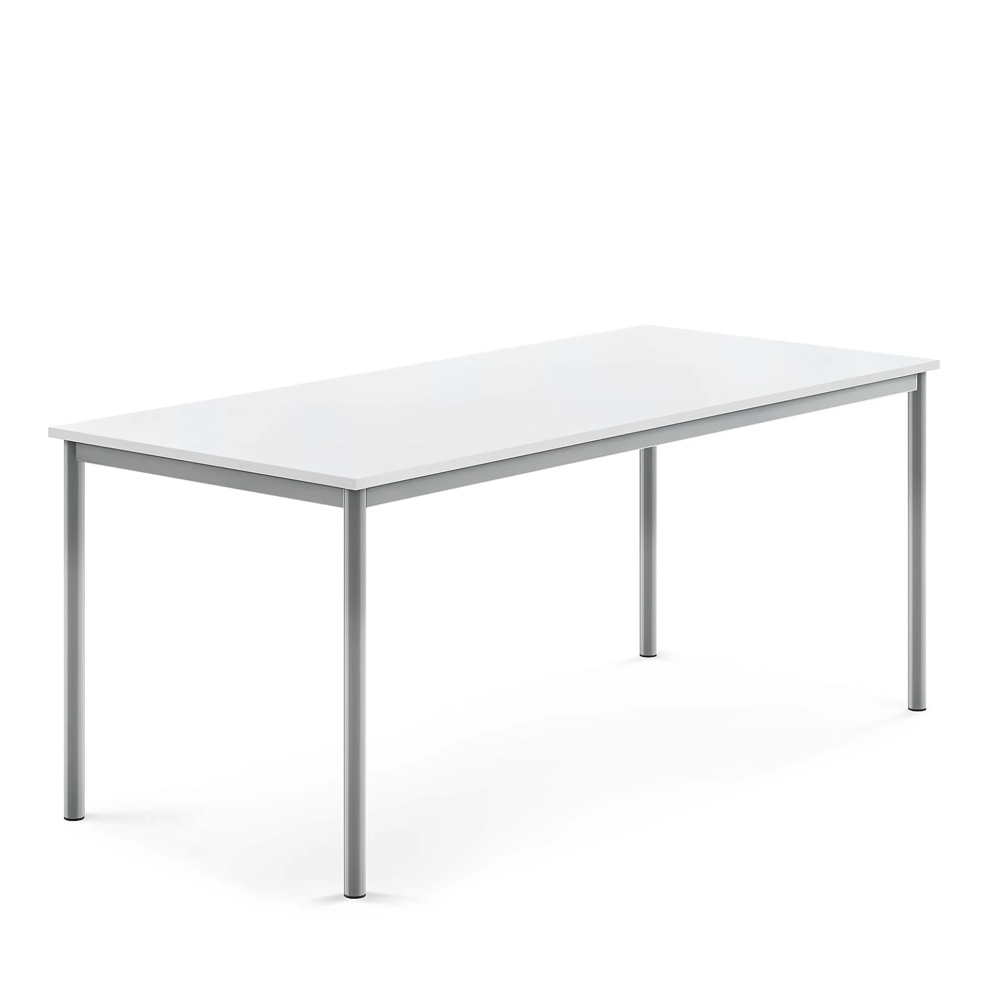 Pöytä BORÅS 1800x800x720 mm, korkeapainelaminaatti HPL, valkoinen, hopeanharmaa