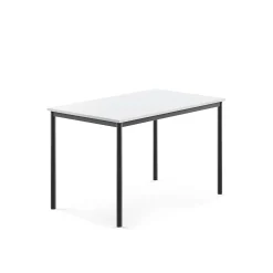 Pöytä BORÅS 1200x800x760 mm, valkoinen laminaatti, antrasiitinharmaa