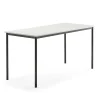 Pöytä BORÅS 1800x800x900 mm, valkoinen laminaatti, antrasiitinharmaa