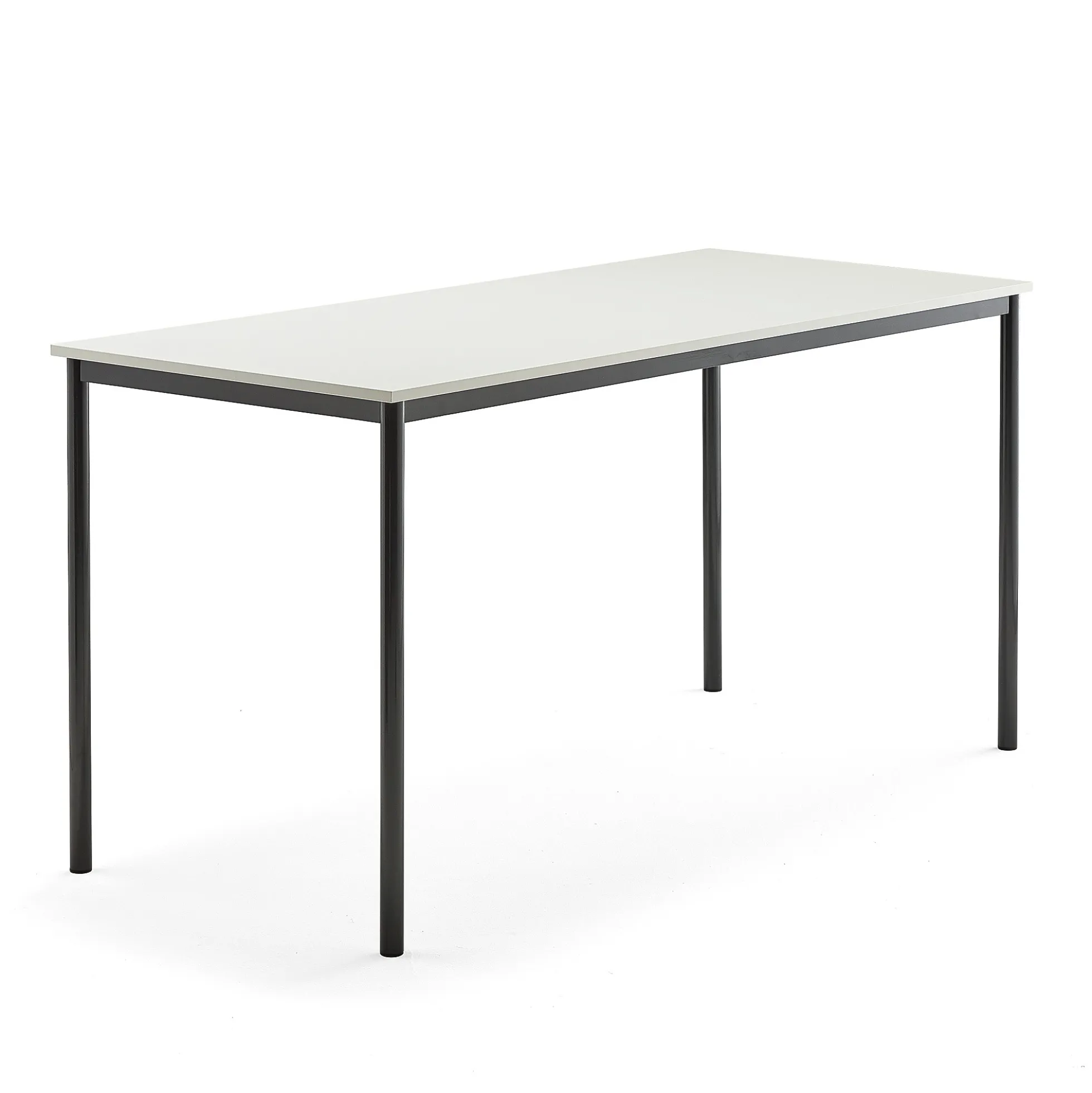 Pöytä BORÅS 1800x800x900 mm, valkoinen laminaatti, antrasiitinharmaa
