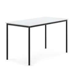 Pöytä BORÅS 1600x800x900 mm, valkoinen laminaatti, antrasiitinharmaa