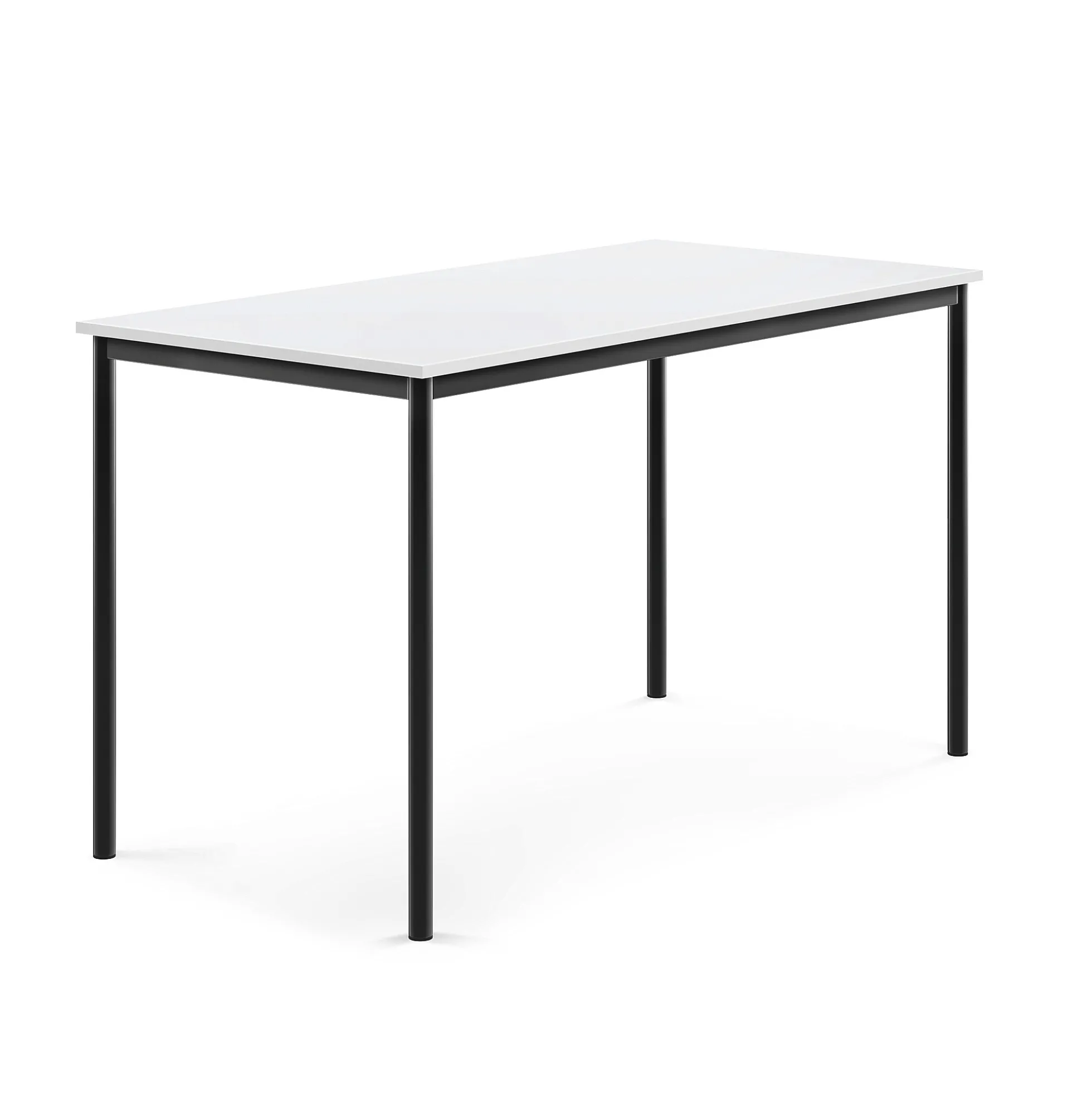 Pöytä BORÅS 1600x800x900 mm, valkoinen laminaatti, antrasiitinharmaa