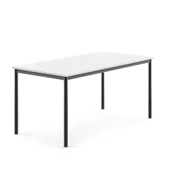 Pöytä BORÅS 1600x800x720 mm, valkoinen laminaatti, antrasiitinharmaa
