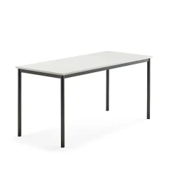Pöytä BORÅS 1600x700x760 mm, valkoinen laminaatti, antrasiitinharmaa