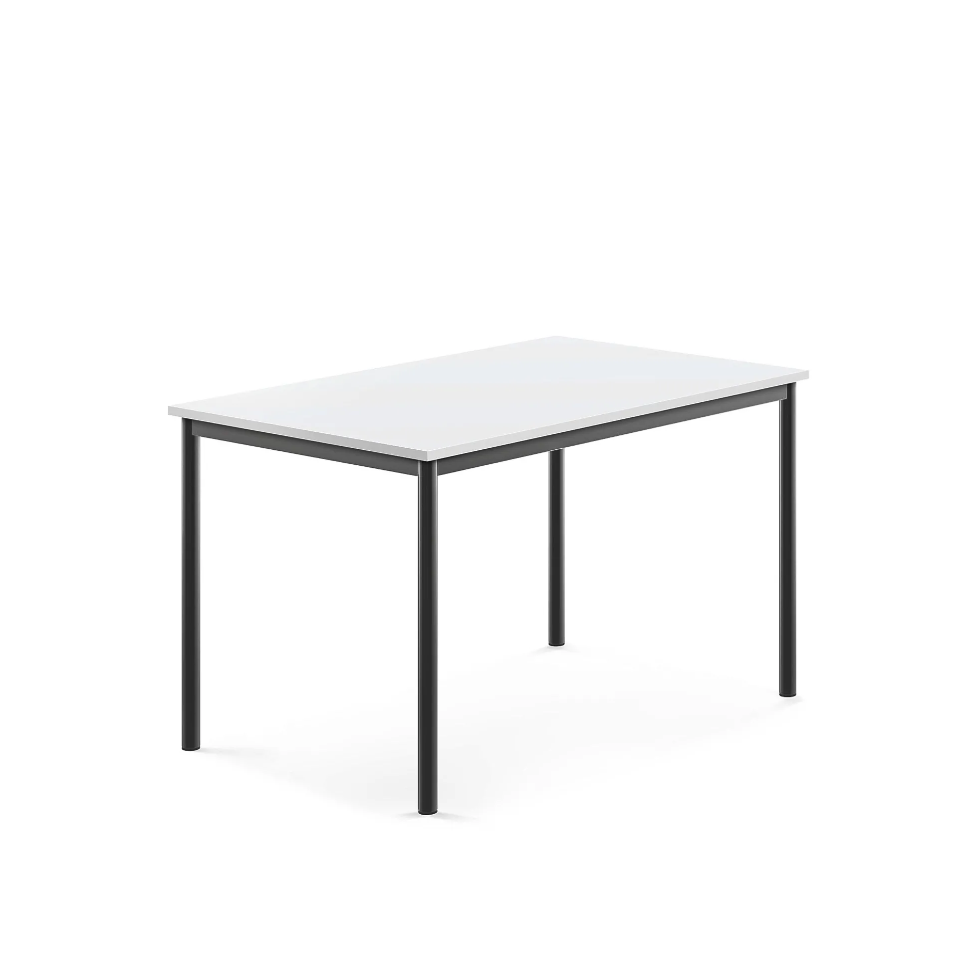 Pöytä BORÅS 1200x800x720 mm, valkoinen laminaatti, antrasiitinharmaa