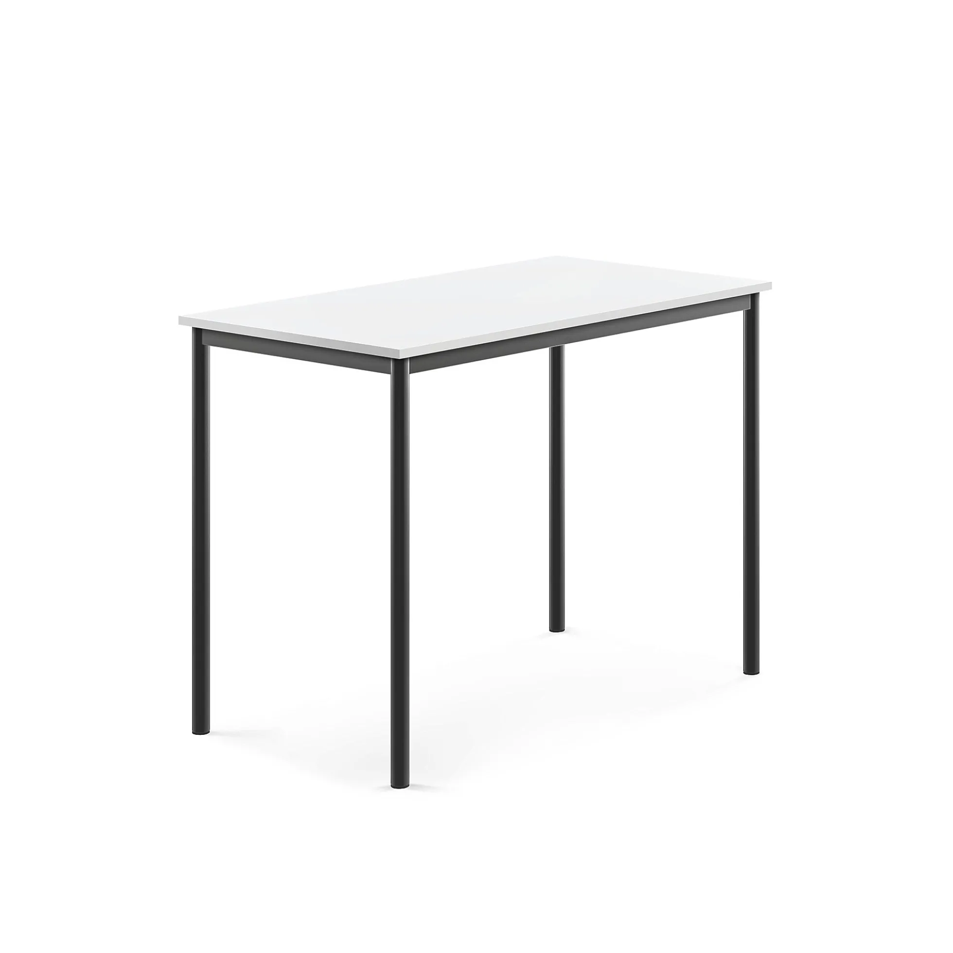 Pöytä BORÅS 1200x700x900 mm, valkoinen laminaatti, antrasiitinharmaa