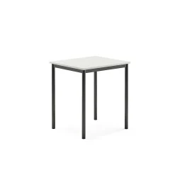 Pöytä BORÅS 700x600x760 mm, valkoinen laminaatti, antrasiitinharmaa