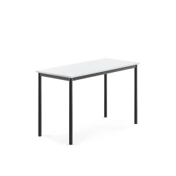 Pöytä BORÅS 1200x600x760 mm, valkoinen laminaatti, antrasiitinharmaa