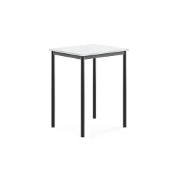 Pöytä BORÅS 700x600x900 mm, valkoinen laminaatti, antrasiitinharmaa