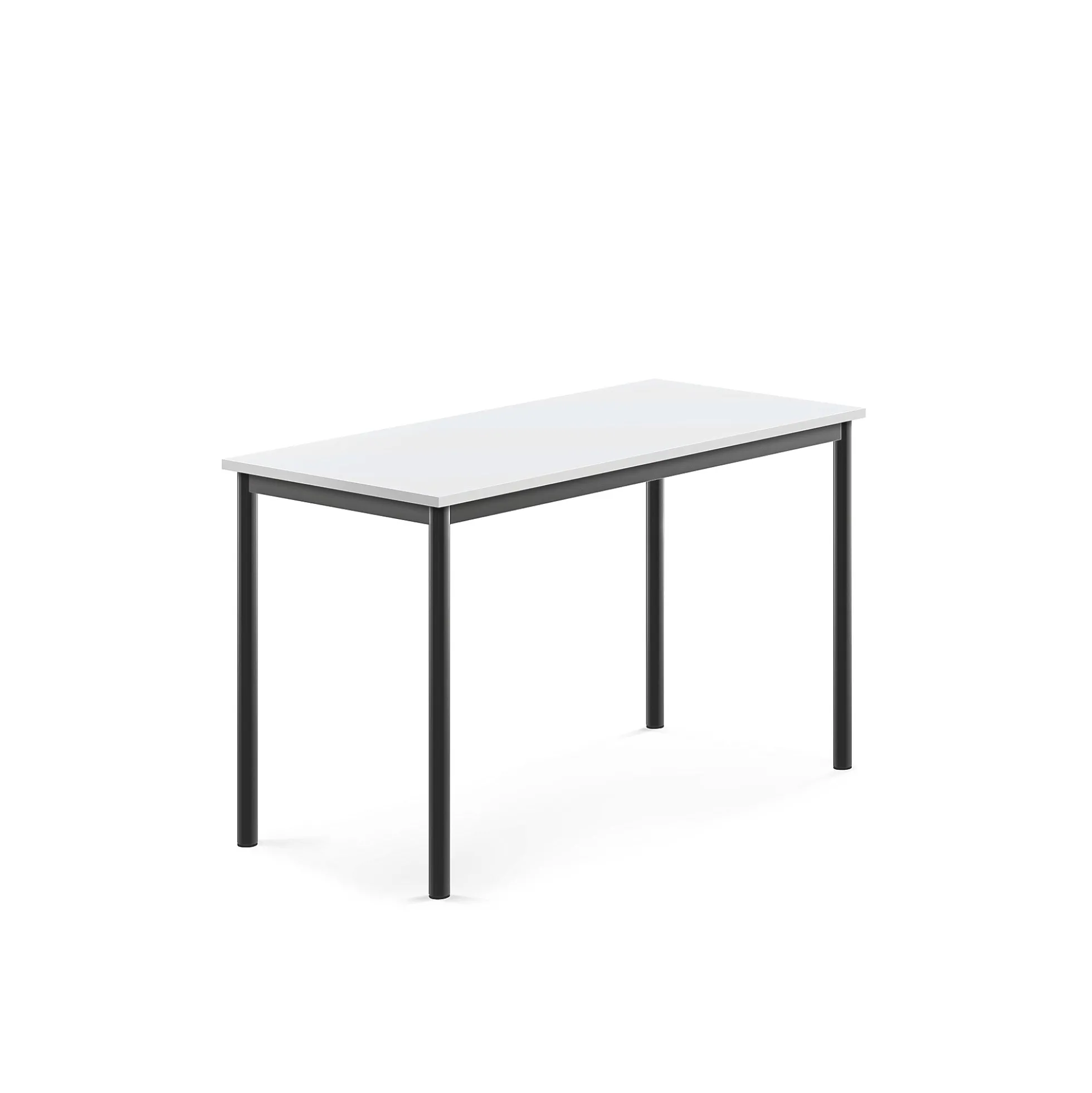 Pöytä BORÅS 1200x600x720 mm, valkoinen laminaatti, antrasiitinharmaa