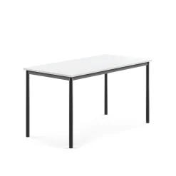 Pöytä BORÅS 1400x700x720 mm, valkoinen laminaatti, antrasiitinharmaa