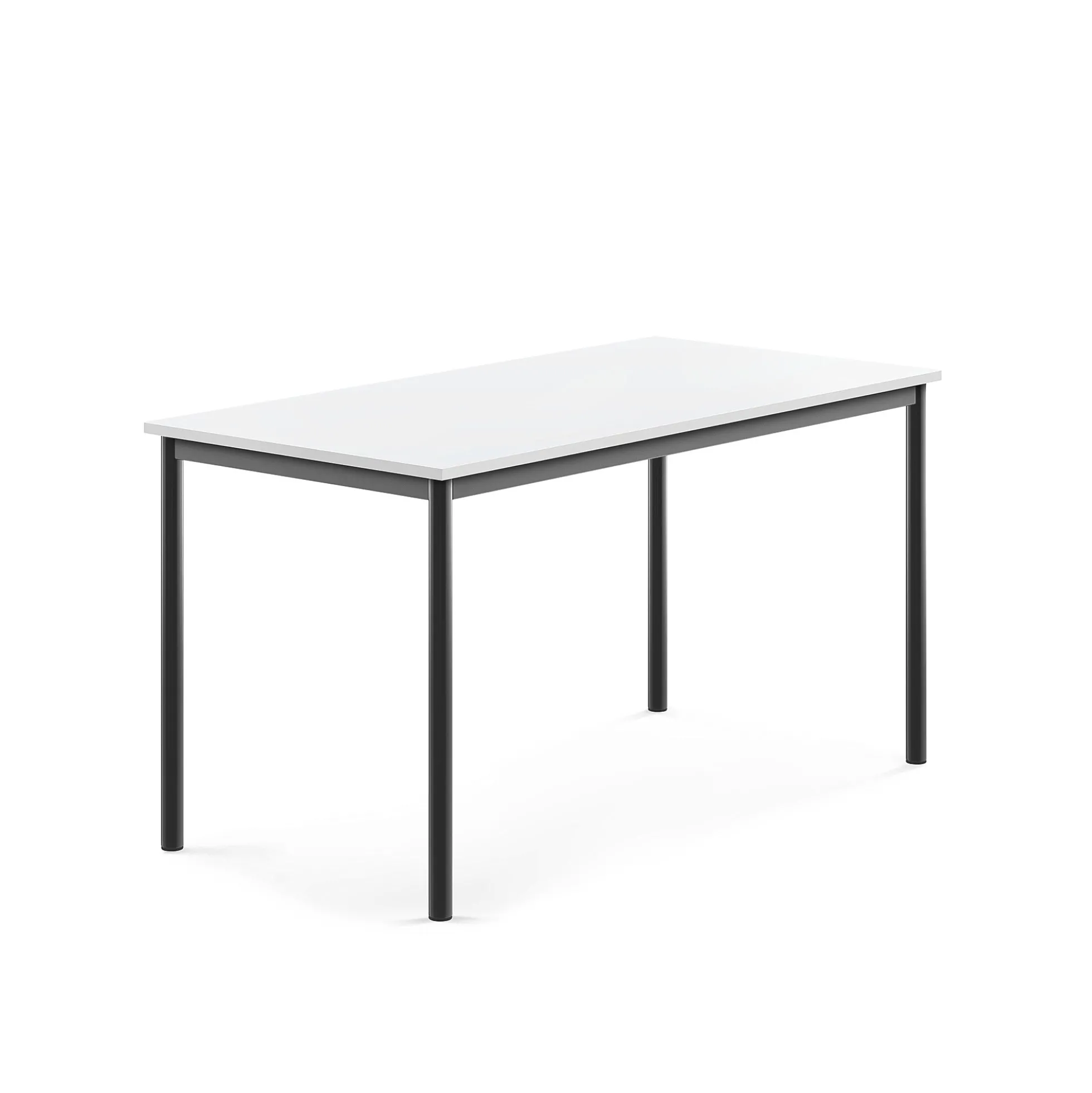 Pöytä BORÅS 1400x700x720 mm, valkoinen laminaatti, antrasiitinharmaa
