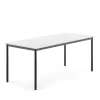 Pöytä BORÅS 1800x800x720 mm, valkoinen laminaatti, antrasiitinharmaa