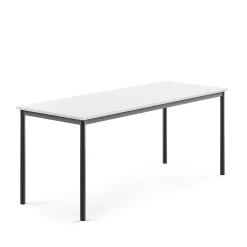 Pöytä BORÅS 1800x700x720 mm, valkoinen laminaatti, antrasiitinharmaa
