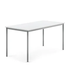 Pöytä BORÅS 1600x800x760 mm, valkoinen laminaatti, hopeanharmaa