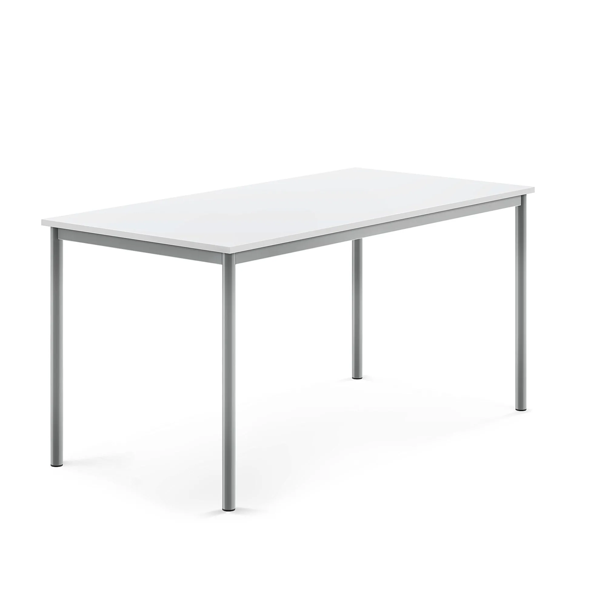Pöytä BORÅS 1600x800x760 mm, valkoinen laminaatti, hopeanharmaa
