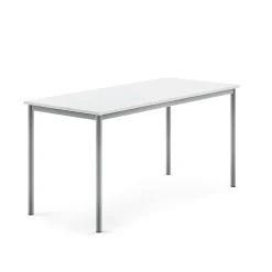 Pöytä BORÅS 1600x700x760 mm, valkoinen laminaatti, hopeanharmaa
