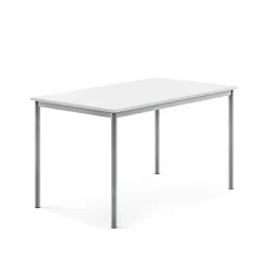 Pöytä BORÅS 1400x800x760 mm, valkoinen laminaatti, hopeanharmaa