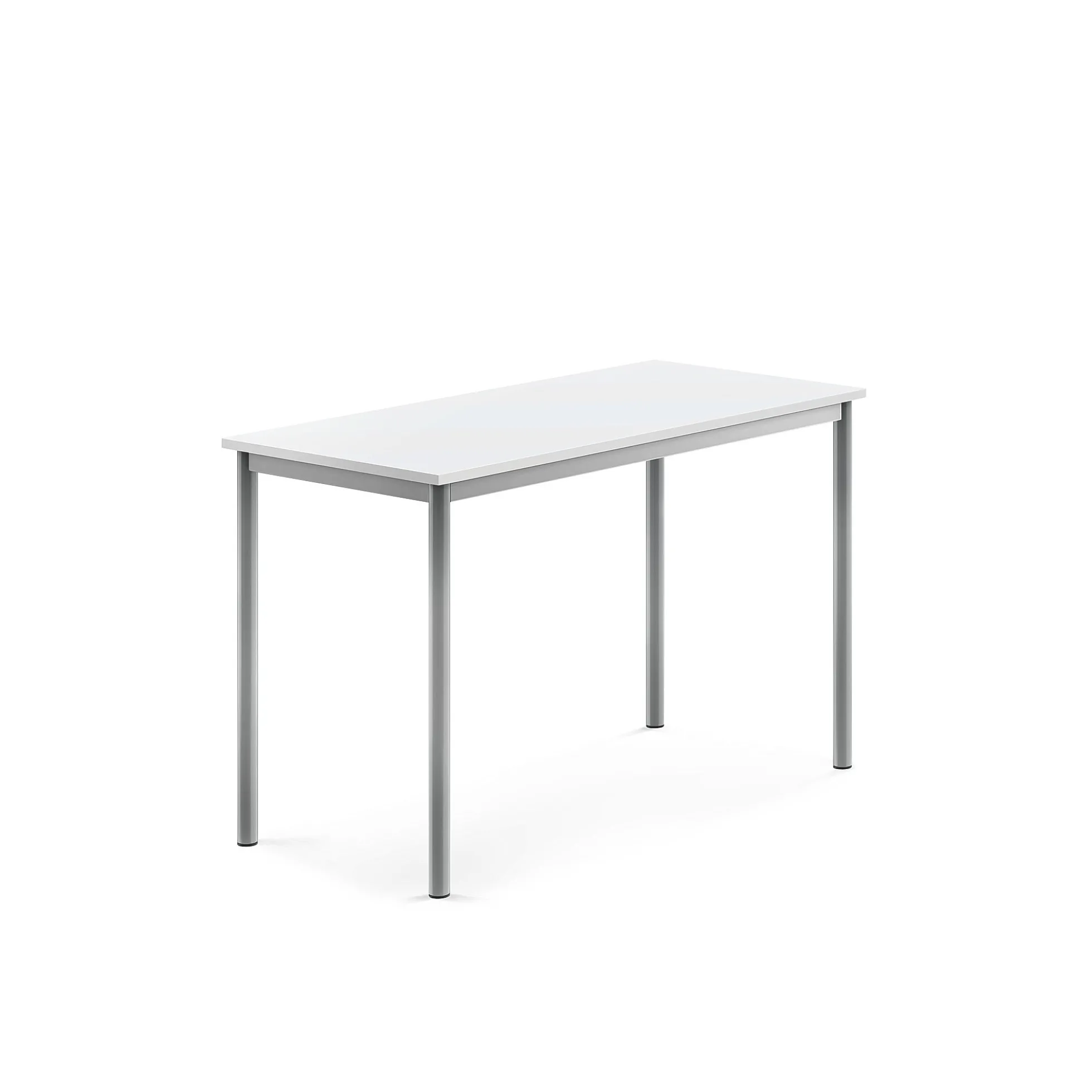 Pöytä BORÅS 1200x600x760 mm, valkoinen laminaatti, hopeanharmaa