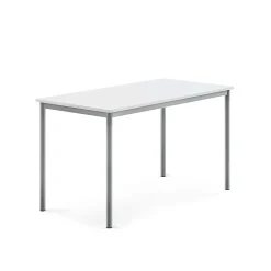 Pöytä BORÅS 1400x700x760 mm, valkoinen laminaatti, hopeanharmaa