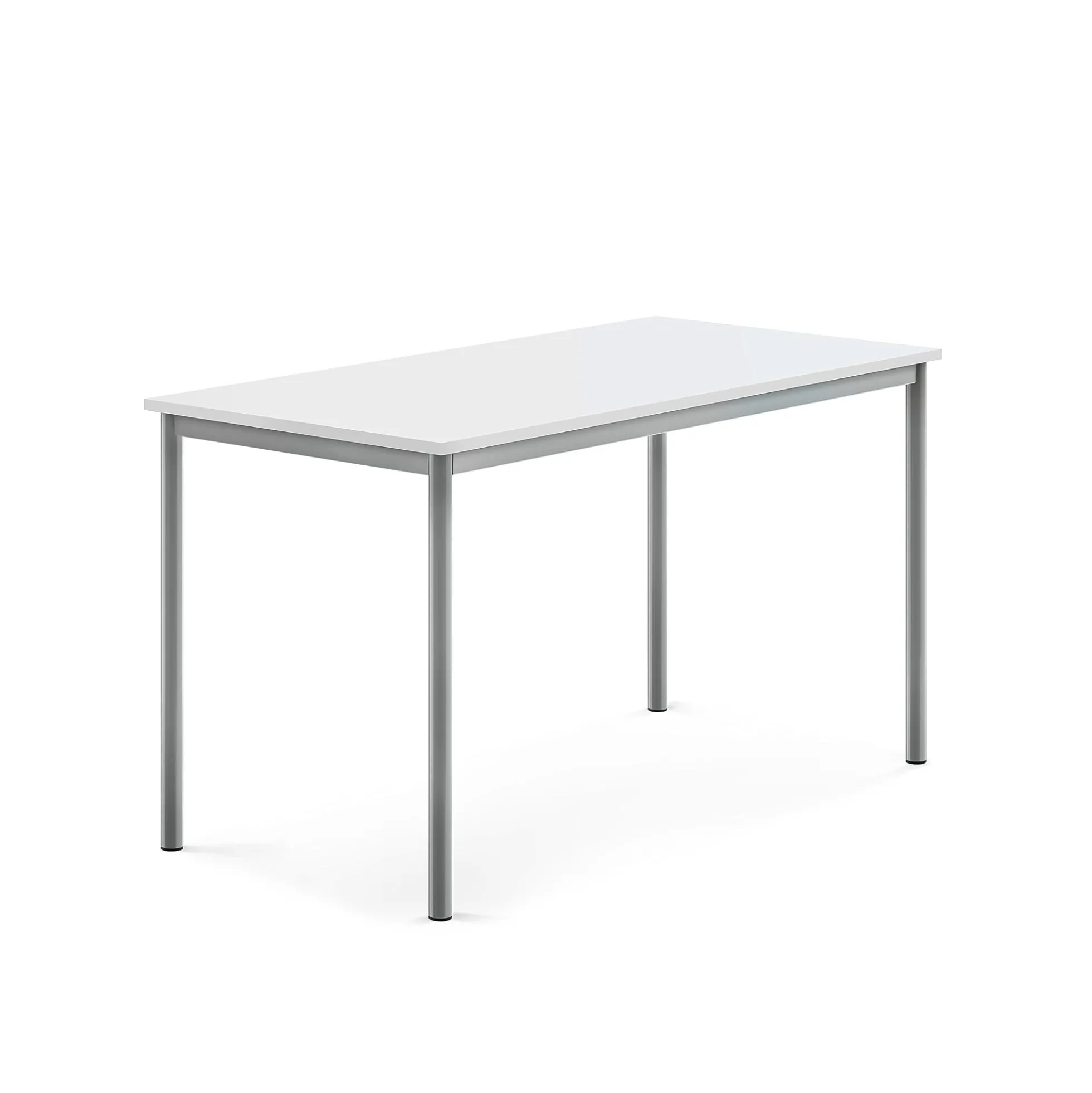 Pöytä BORÅS 1400x700x760 mm, valkoinen laminaatti, hopeanharmaa