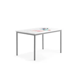 Pöytä BORÅS 1200x800x720 mm, valkotaulupöytälevy, alumiininharmaa