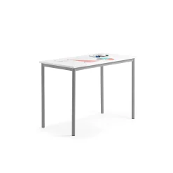 Pöytä BORÅS 1200x600x900 mm, valkotaulupöytälevy, alumiininharmaa