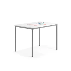 Pöytä BORÅS 1200x800x900 mm, valkotaulupöytälevy, alumiininharmaa