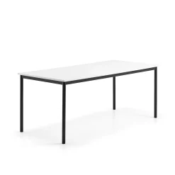Pöytä BORÅS 1800x800x720 mm, valkotaulupöytälevy, antrasiitti