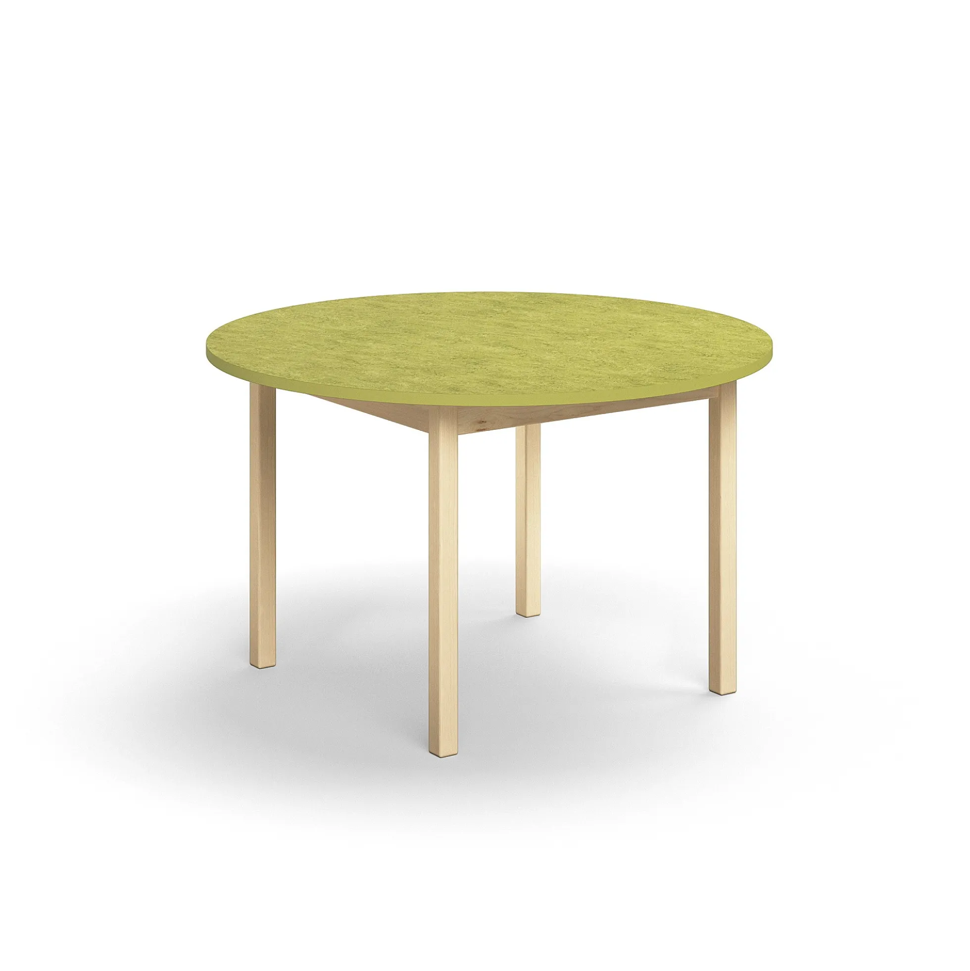 Pöytä DECIBEL Ø1200x720 mm, limenvihreä linoleumi, koivu