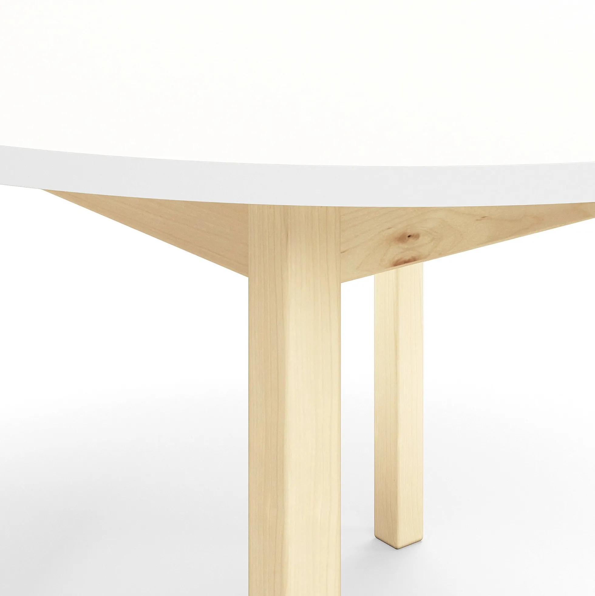 Pöytä DECIBEL Ø1200x590 mm, ääntä vaimentava korkeapainelaminaatti HPL, valkoinen