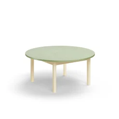Pöytä DECIBEL Ø1200x530 mm, ääntä vaimentava linoleumi, koivu/harmaanvihreä