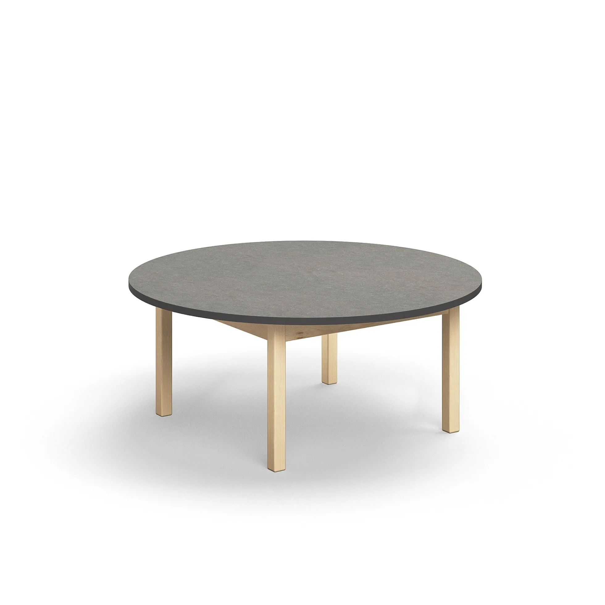 Pöytä DECIBEL Ø1200x530 mm, ääntä vaimentava linoleumi, tummanharmaa