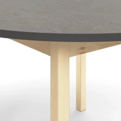 Pöytä DECIBEL Ø1200x530 mm, ääntä vaimentava linoleumi, tummanharmaa