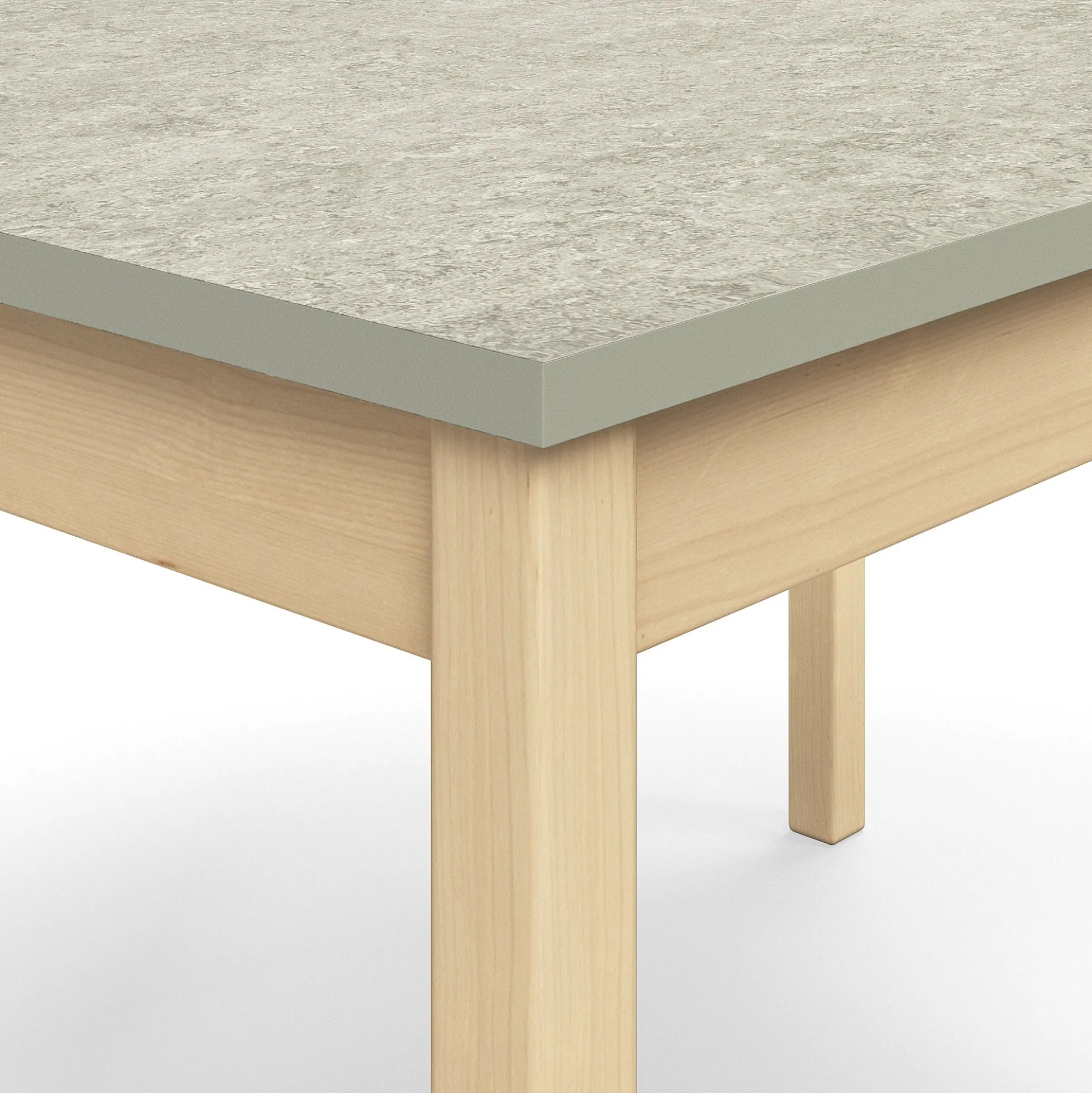 Pöytä DECIBEL 1800x800x720 mm, harmaa linoleumi, koivu