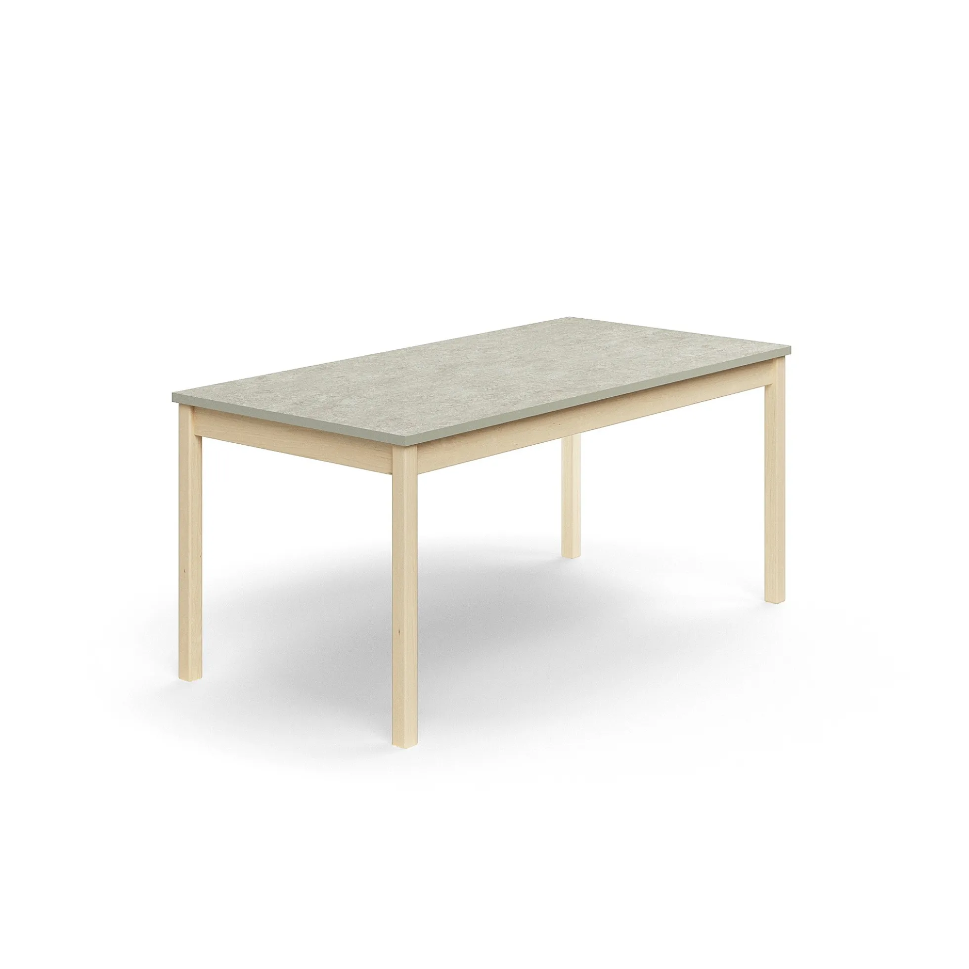 Pöytä DECIBEL 1600x800x720 mm, ääntä vaimentava linoleumi, koivu/harmaa
